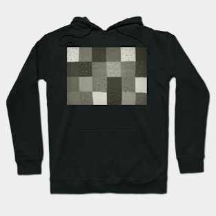 black and white knitted patchwork squares Hoodie